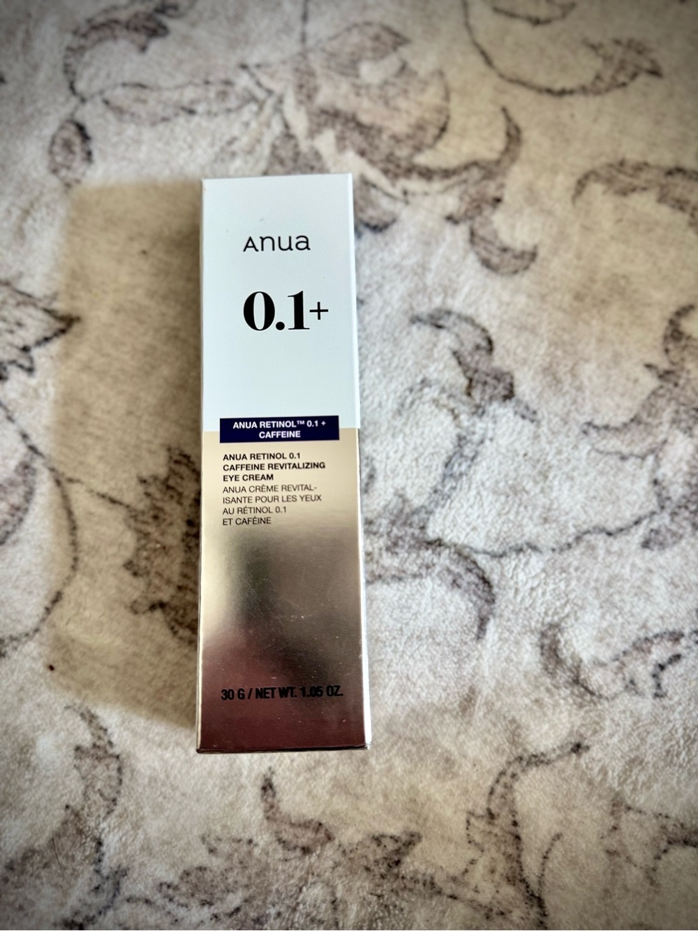 anua 0.1+ Retinol Caffeine Revitalizing Eye Cream — White/Silver